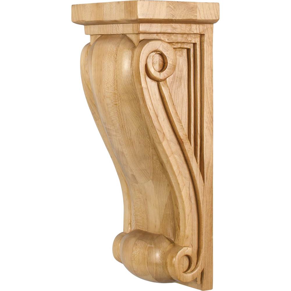 Hardware Resources - 5-1/2'' W x 5'' D x 14'' H Rubberwood Neo Gothic Corbel - Unfinished