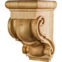 Hardware Resources - 3-1/16'' W x 3-1/16'' D x 5'' H Rubberwood Scrolled Corbel - Unfinished