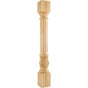 Hardware Resources - 5'' W x 5'' D x 42'' H Alder Fluted Acanthus Post - Unfinished