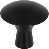 Hardware Resources - 1-1/16'' Diameter Matte Black Zachary Cabinet Mushroom Knob - Matte Black