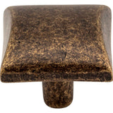 1-1/8'' Overall Length Distressed Antique Brass Square Glendale Cabinet Knob