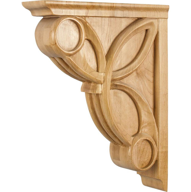 Hardware Resources - 3'' W x 11-5/16'' D x 14'' H Alder Celtic Weave Art Deco Corbel - Unfinished