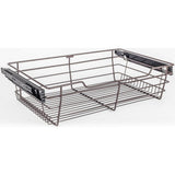 Hardware Resources - Dark Bronze Closet Pullout Basket with Slides 16''D x 23''W x 6''H - Dark Bronze
