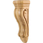 Hardware Resources - 5'' W x 3-5/16'' D x 14'' H Rubberwood Scrolled Corbel - Unfinished