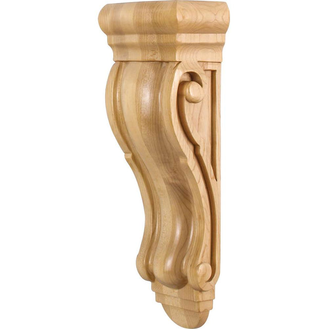 Hardware Resources - 5'' W x 3-5/16'' D x 14'' H Cherry Scrolled Corbel - Unfinished