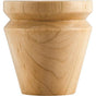 Hardware Resources - 4'' W x 4'' D x 4'' H Hard Maple Round Grooved Tapered Bun Foot - Unfinished