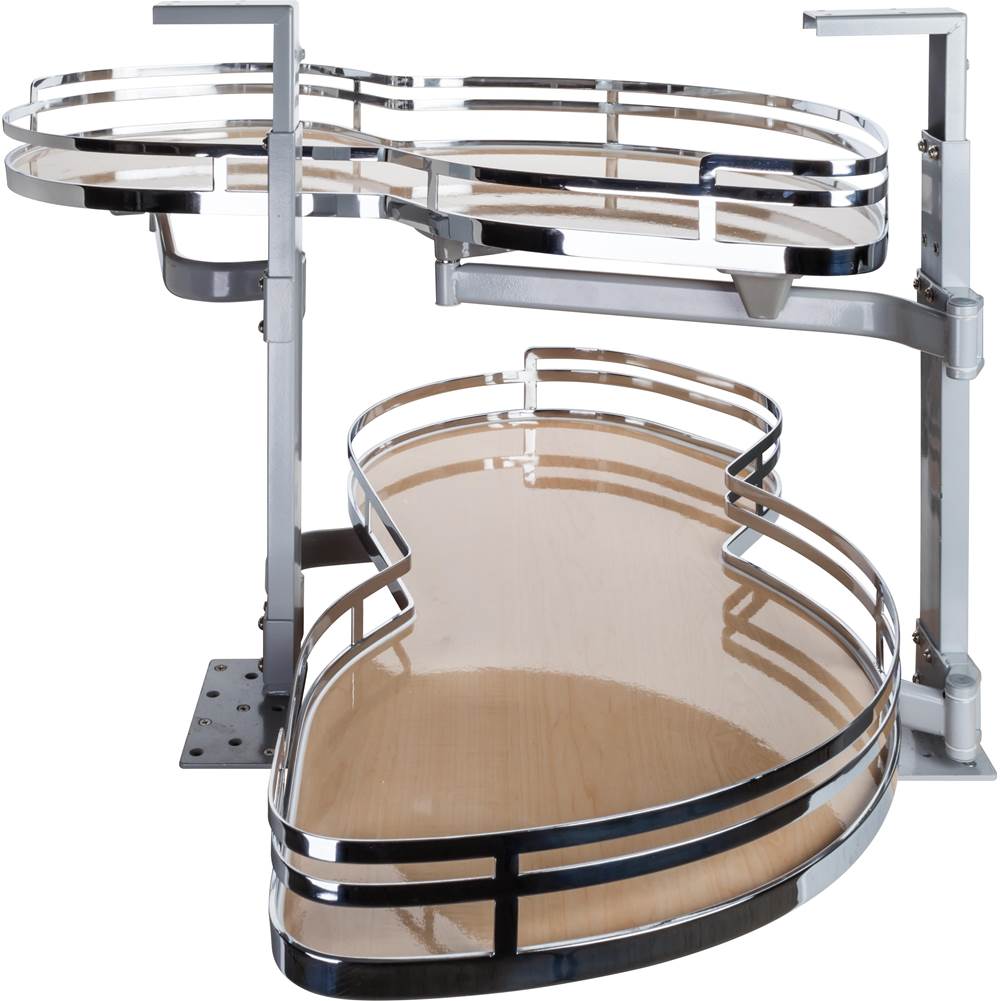 Hardware Resources - 21'' Polished Chrome and Maple Blind Corner Swingout for Openings on the Right of the Blind - Polished Chrome