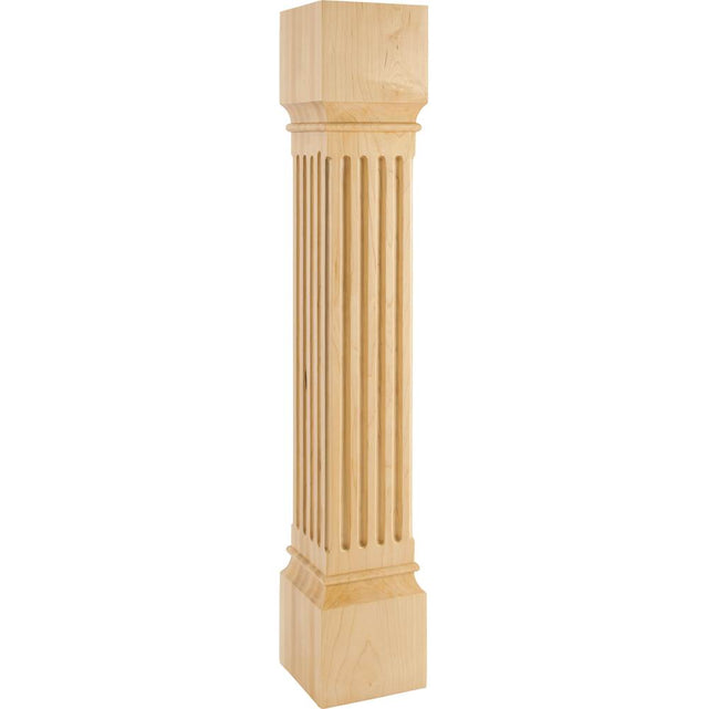 Hardware Resources - 6'' W x 6'' D x 35-1/2'' H Alder Fluted Post - Unfinished