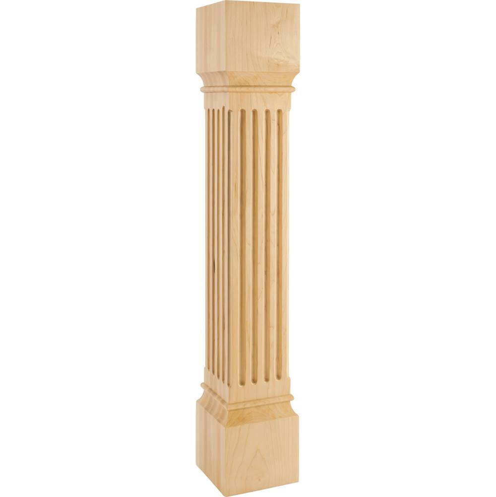 Hardware Resources - 6'' W x 6'' D x 35-1/2'' H Hard Maple Fluted Post - Unfinished
