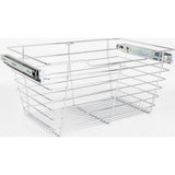 Hardware Resources - Chrome Closet Pullout Basket with Slides 16''D x 23''W x 11''H - Polished Chrome