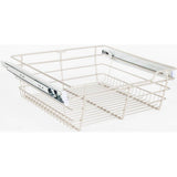 Hardware Resources - Satin Nickel Closet Pullout Basket with Slides 14''D x 17''W x 6''H - Satin Nickel