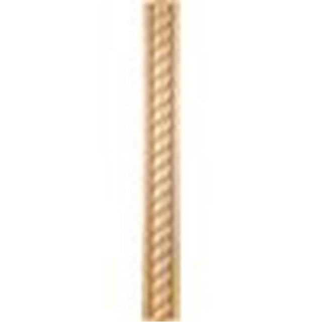 Hardware Resources - 1-1/16'' D x 2-3/4'' H Poplar Rope Corner Moulding - Unfinished