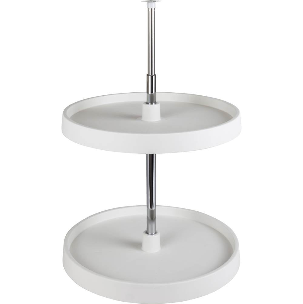 Hardware Resources - 18'' Round Two-Shelf Plastic Lazy Susan Set - White