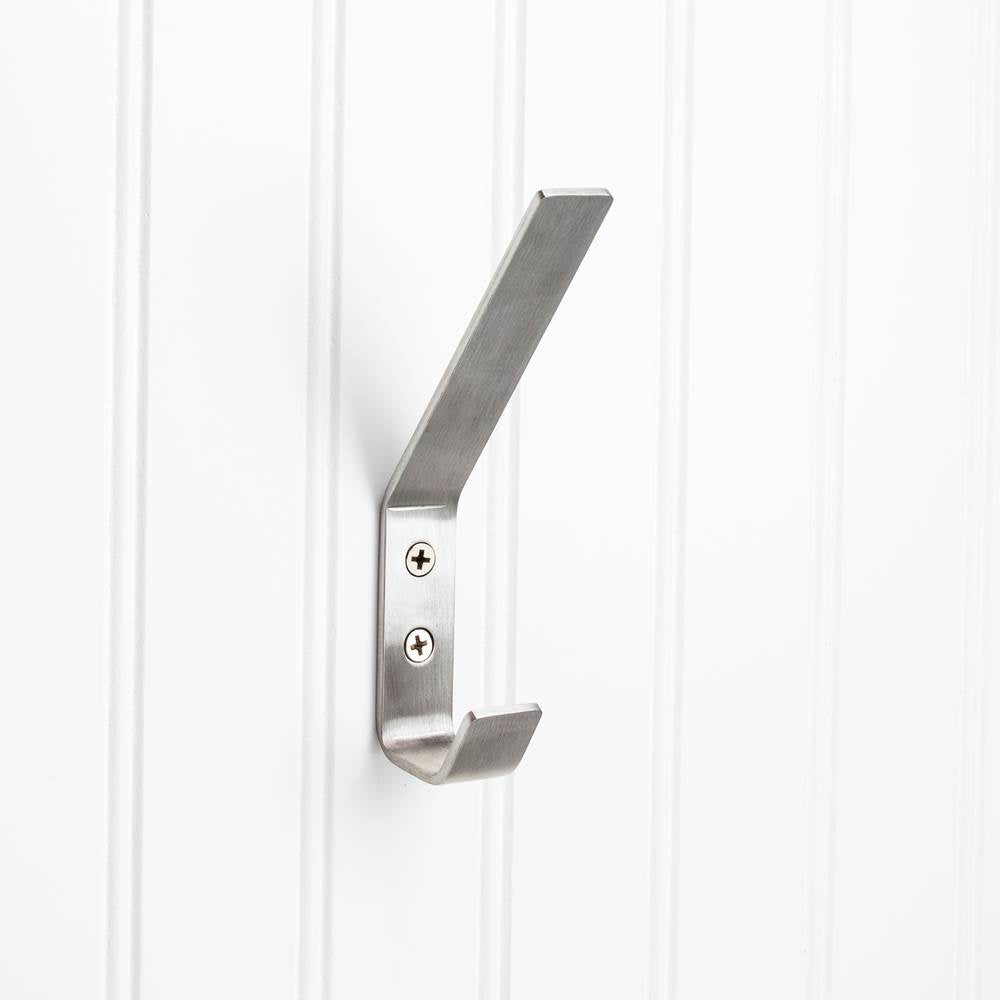 Hardware Resources - 5-9/16'' Stainless Steel Modern Double Prong Wall Mounted Hook - Stainless Steel