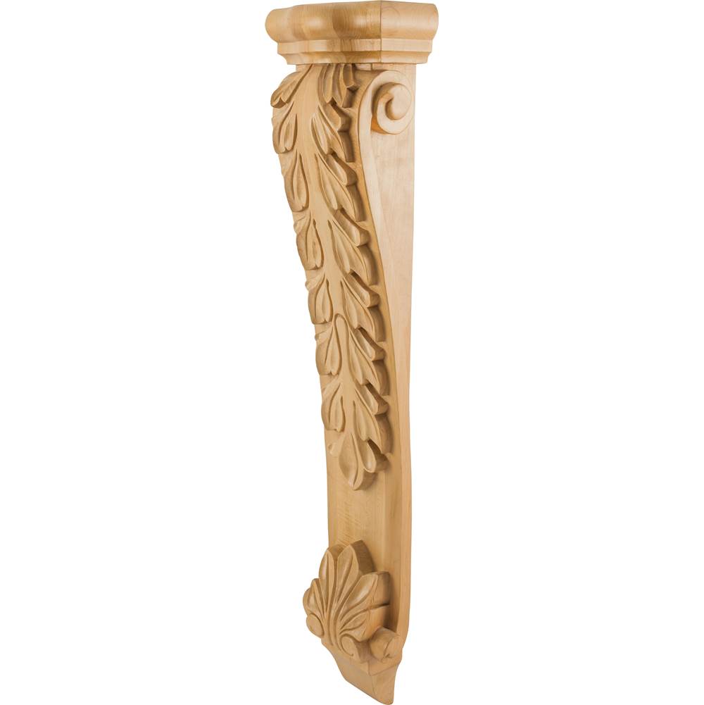 Hardware Resources - 8-1/2'' W x 4-3/4'' D x 35'' H Maple Low-profile Acanthus Corbel - Unfinished
