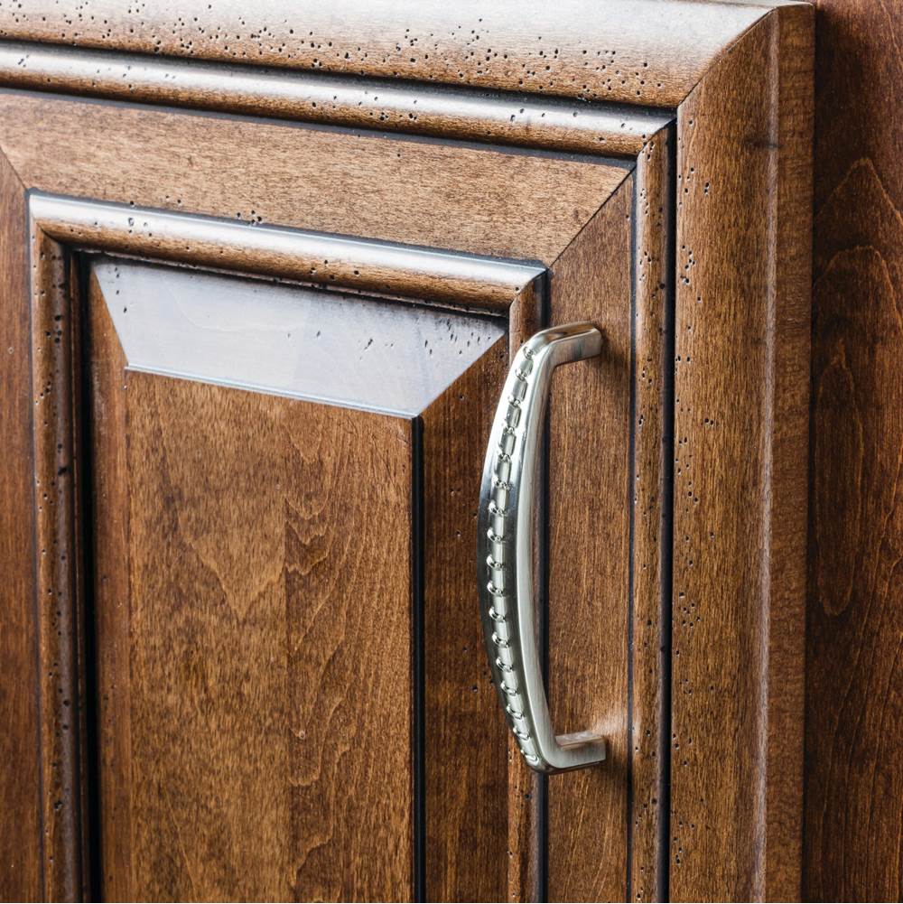 96 mm Center-to-Center Brushed Pewter Rope Detailed Cypress Cabinet Pull