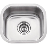 Hardware Resources - 13'' L x 14-1/2'' W x 7'' D Undermount 18 Gauge Stainless Steel Single Bowl Sink - Stainless Steel