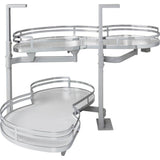 Hardware Resources - 15'' Polished Chrome and White Blind Corner Swingout for Openings on the Left of the Blind - Polished Chrome