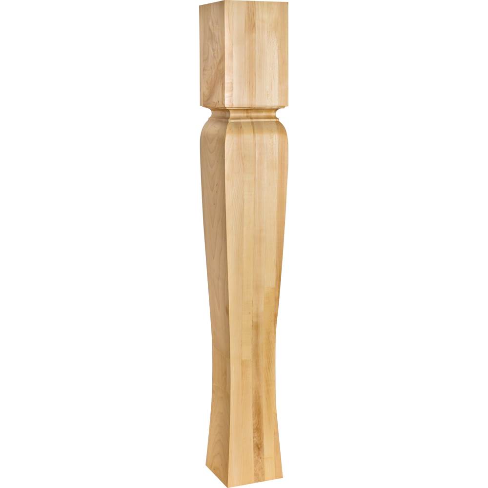 Hardware Resources - 5'' W x 5'' D x 35-1/2'' H Rubberwood Tapered Arts and Crafts Post - Unfinished