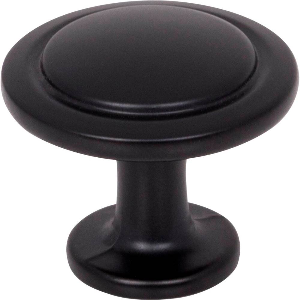 Hardware Resources - 1-1/4'' Diameter Matte Black Round Button Gatsby Cabinet Knob - Matte Black