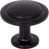 Hardware Resources - 1-1/4'' Diameter Matte Black Round Button Gatsby Cabinet Knob - Matte Black