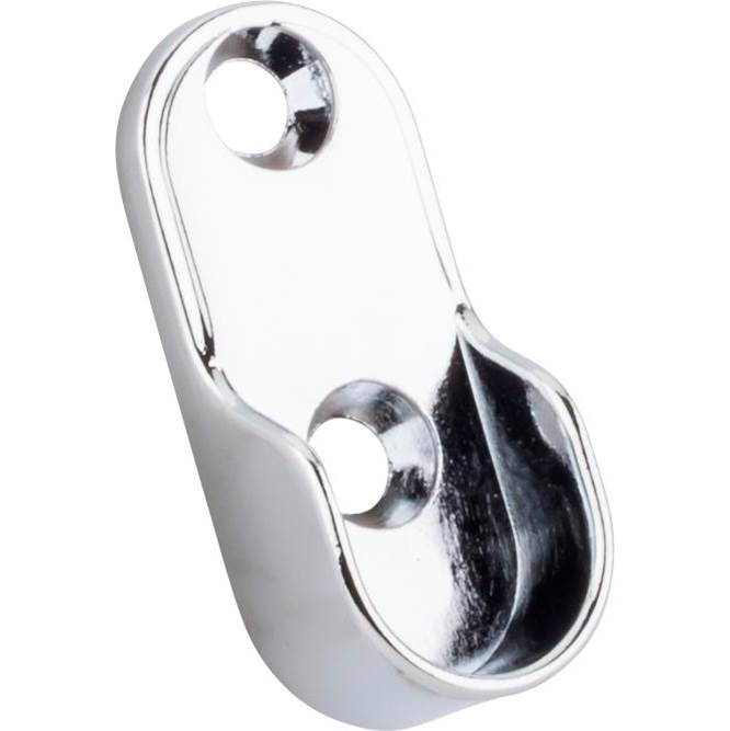 Hardware Resources - Chrome Screw-In Mounting Bracket for Oval Closet Rods - Chrome