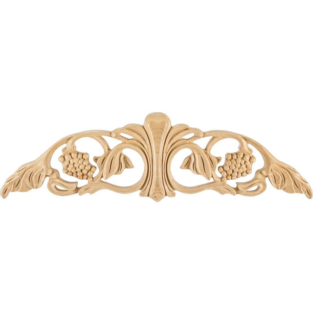 Hardware Resources - 20'' W x 3/4'' D x 5-5/8'' H Rubberwood Grape Onlay - Unfinished