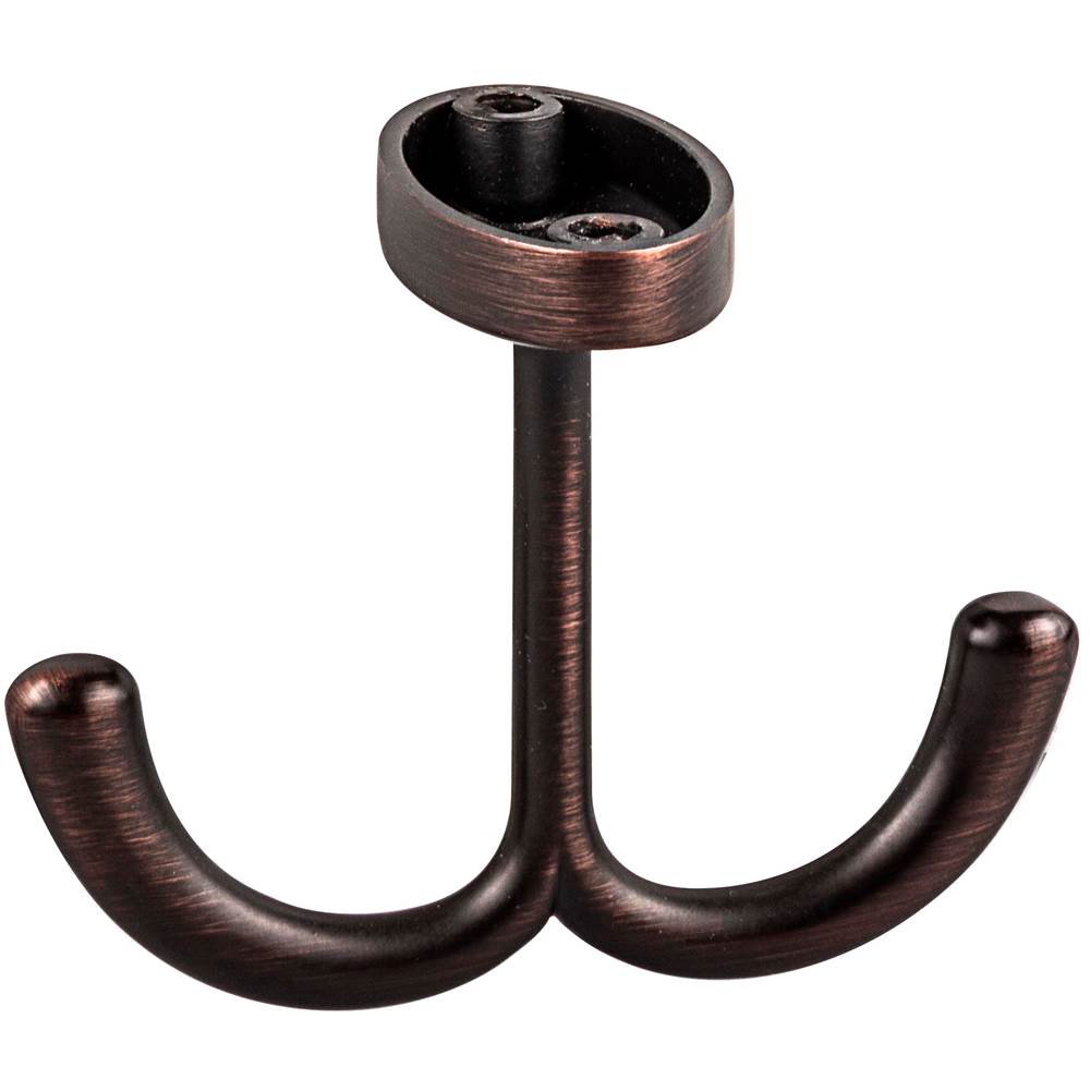 Hardware Resources - 1-9/16'' Brushed Oil Rubbed Bronze Double Prong Ceiling Mounted Hook - Brushed Oil Rubbed Bronze