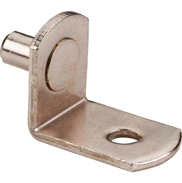 Hardware Resources - Bright Nickel 5 mm Angled Shelf Support with 1/8'' Hole - Retail Pack - Bright Nickel