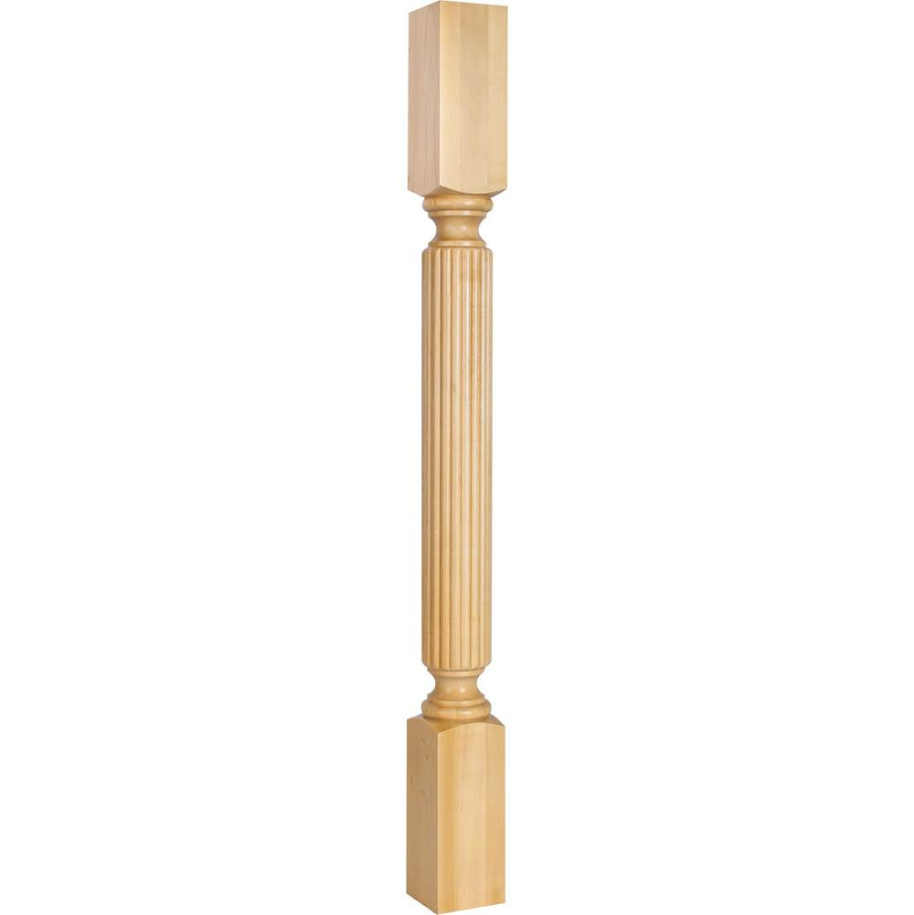 Hardware Resources - 3'' W x 3'' D x 35-1/2'' H Rubberwood Reed Post - Unfinished