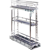 Hardware Resources - 5'' Black Nickel STORAGE WITH STYLE  Metal ''No Wiggle'' Base Pullout, Preassembled with Soft-close Slides - Polished Chrome
