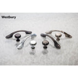 1-3/16'' Diameter Brushed Pewter Button Westbury Cabinet Knob