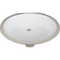 Hardware Resources - 17-3/8'' x 14-1/4'' White Oval Undermount Porcelain Bathroom Sink With Overflow - White