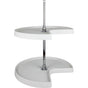 Hardware Resources - 24'' Kidney Two-Shelf Plastic Lazy Susan Set with Chrome Hubs - White