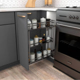 5'' Black Nickel STORAGE WITH STYLE  Metal ''No Wiggle'' Base Pullout, Preassembled with Soft-close Slides