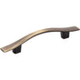 Hardware Resources - 3'' Center-to-Center Brushed Antique Brass Square Kingsport Cabinet Pull - Brushed Antique Brass