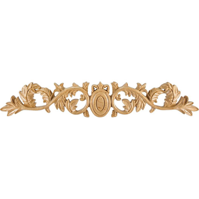 Hardware Resources - 19-15/16'' W x 3/4'' D x 3-5/8'' H Rubberwood Acanthus and Egg Onlay - Unfinished