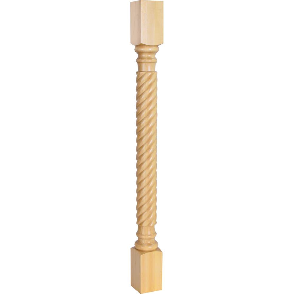 Hardware Resources - 3'' W x 3'' D x 35-1/2'' Alder Rope Post - Unfinished