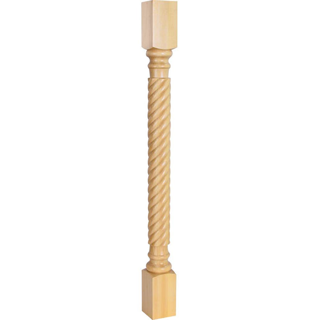 Hardware Resources - 3'' W x 3'' D x 35-1/2'' Alder Rope Post - Unfinished