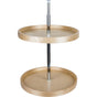 Hardware Resources - 18'' Round Two-Shelf Banded Wood Lazy Susan Set - UV Coated