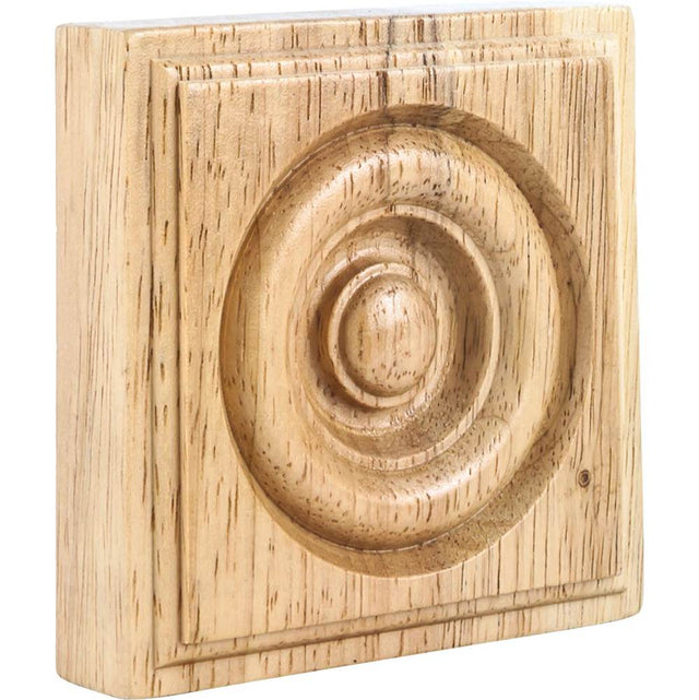 Hardware Resources - 3-1/2'' W x 7/8'' D x 3-1/2'' H Rubberwood Traditional Rosette - Unfinished