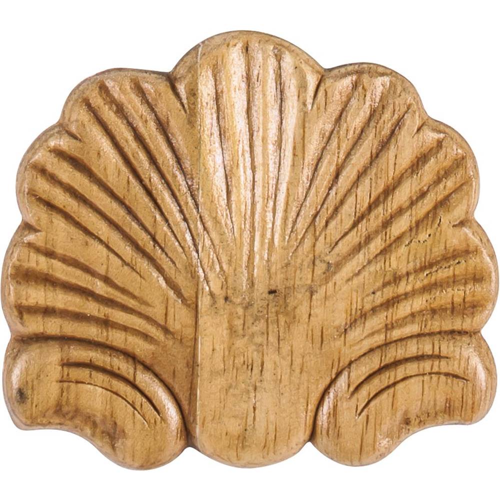 Hardware Resources - 3-1/4'' W x 5/16'' D x 3'' H Rubberwood Pressed Shell Applique - Unfinished