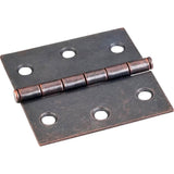 Hardware Resources - Dark Antique Copper Machined 2-1/2'' x 2-1/2'' Swaged Butt Hinge - Distressed Antique Brass