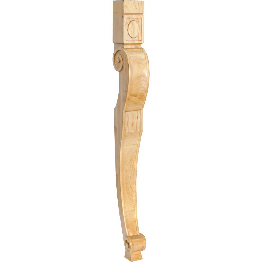 Hardware Resources - 2-3/4'' W x 2-3/4'' D x 31'' H Maple Baroque Leg - Unfinished