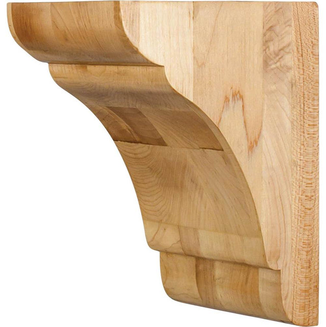 Hardware Resources - 5'' W x 6'' D x 8'' H Rubberwood Minimalist Corbel - Unfinished