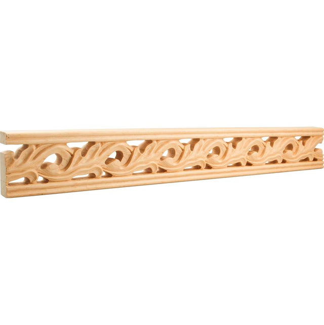Hardware Resources - 1'' D x 3-1/8'' H Basswood Acanthus Leaf Hand Carved Moulding - Unfinished