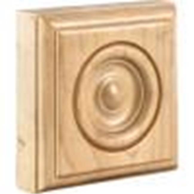 Hardware Resources - 3'' W x 7/8'' D x 3'' H Oak Bead Edge Traditional Rosette - Unfinished