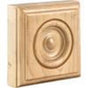 Hardware Resources - 3'' W x 7/8'' D x 3'' H Oak Bead Edge Traditional Rosette - Unfinished