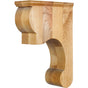 Hardware Resources - 3-3/8'' W x 8'' D x 11-3/4'' H Rubberwood Scrolled Smooth Corbel - Unfinished
