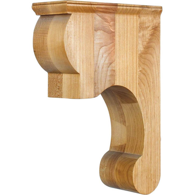 Hardware Resources - 3-3/8'' W x 8'' D x 11-3/4'' H Cherry Scrolled Smooth Corbel - Unfinished